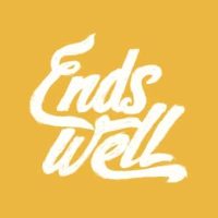 Ends Well logo in white script on mustard-yellow background.